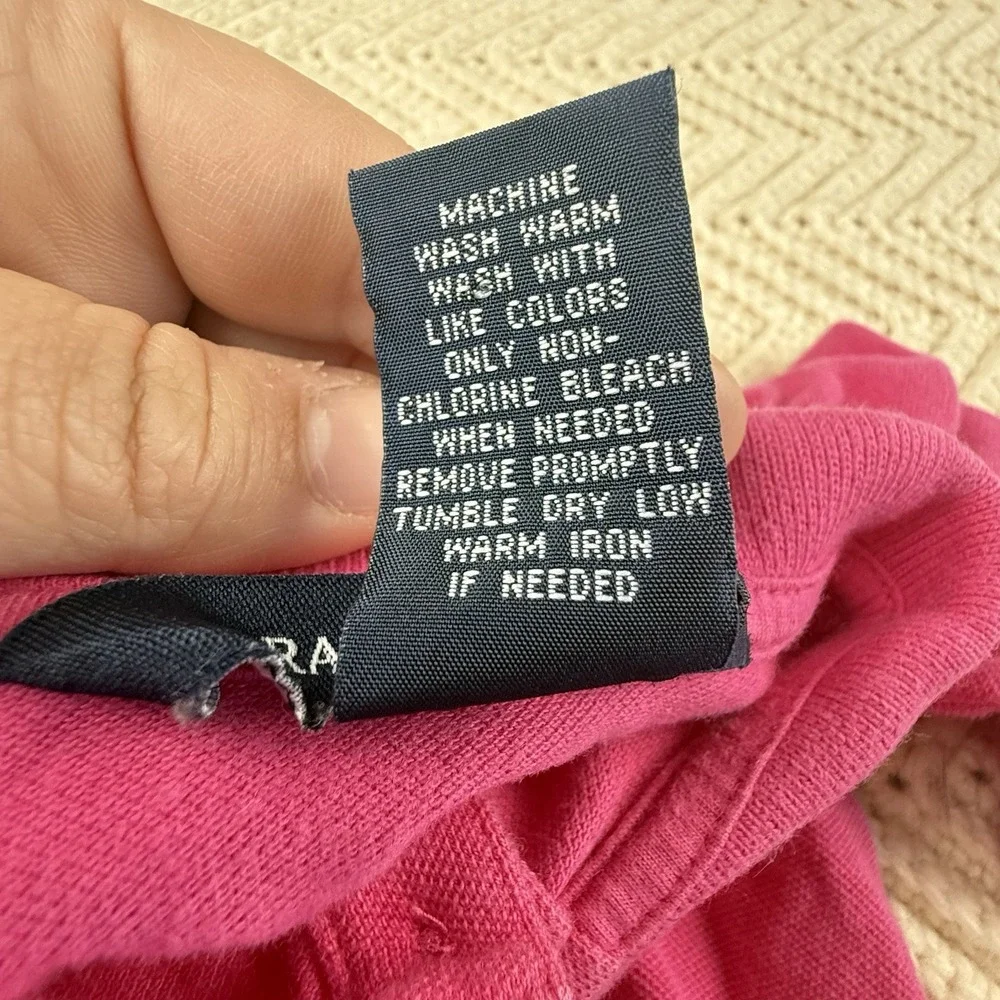Ralph Lauren Polo Dress Baby Girls 9‎ Mos Pink L/S Ruffle Skirt Cotton Preppy